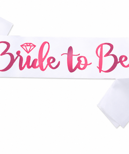 Echarpe Bride to be Blanche écriture rose
